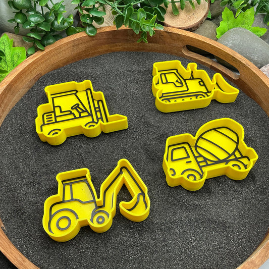 3D-printed construction vehicles sensory fill shape set - 4 piece for tuff trays and sandpits - view 2 of 11