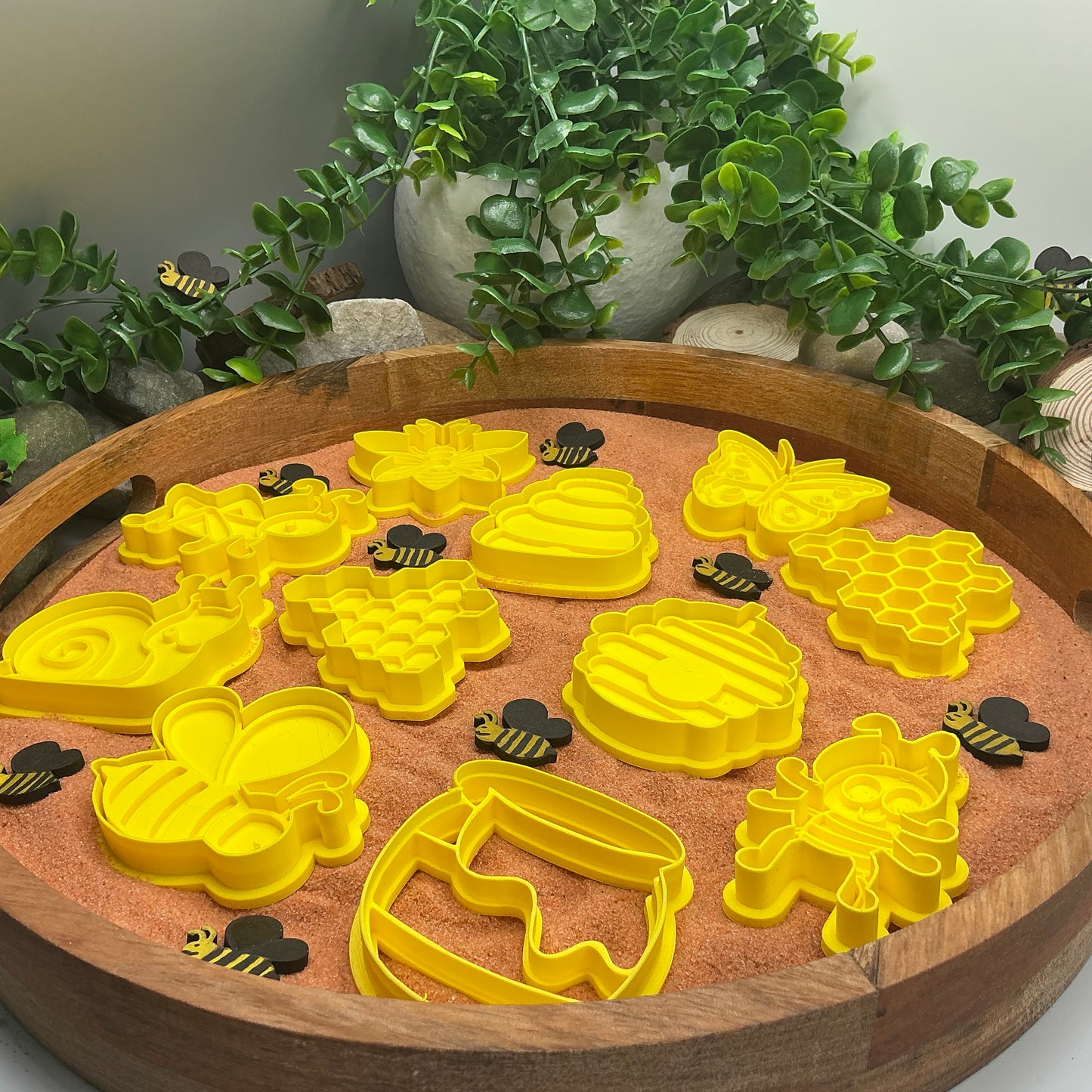 3D-printed spring garden insects play dough cookie cutter mega set - 11 piece with bee, hives, honeycomb, butterfly, wasp, ant, snail and grasshopper - view 10 of 10