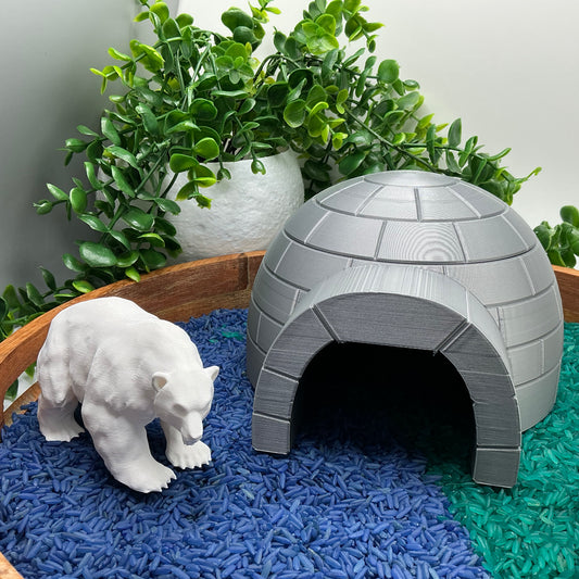 Arctic Polar Bear and Large Igloo - alternative view