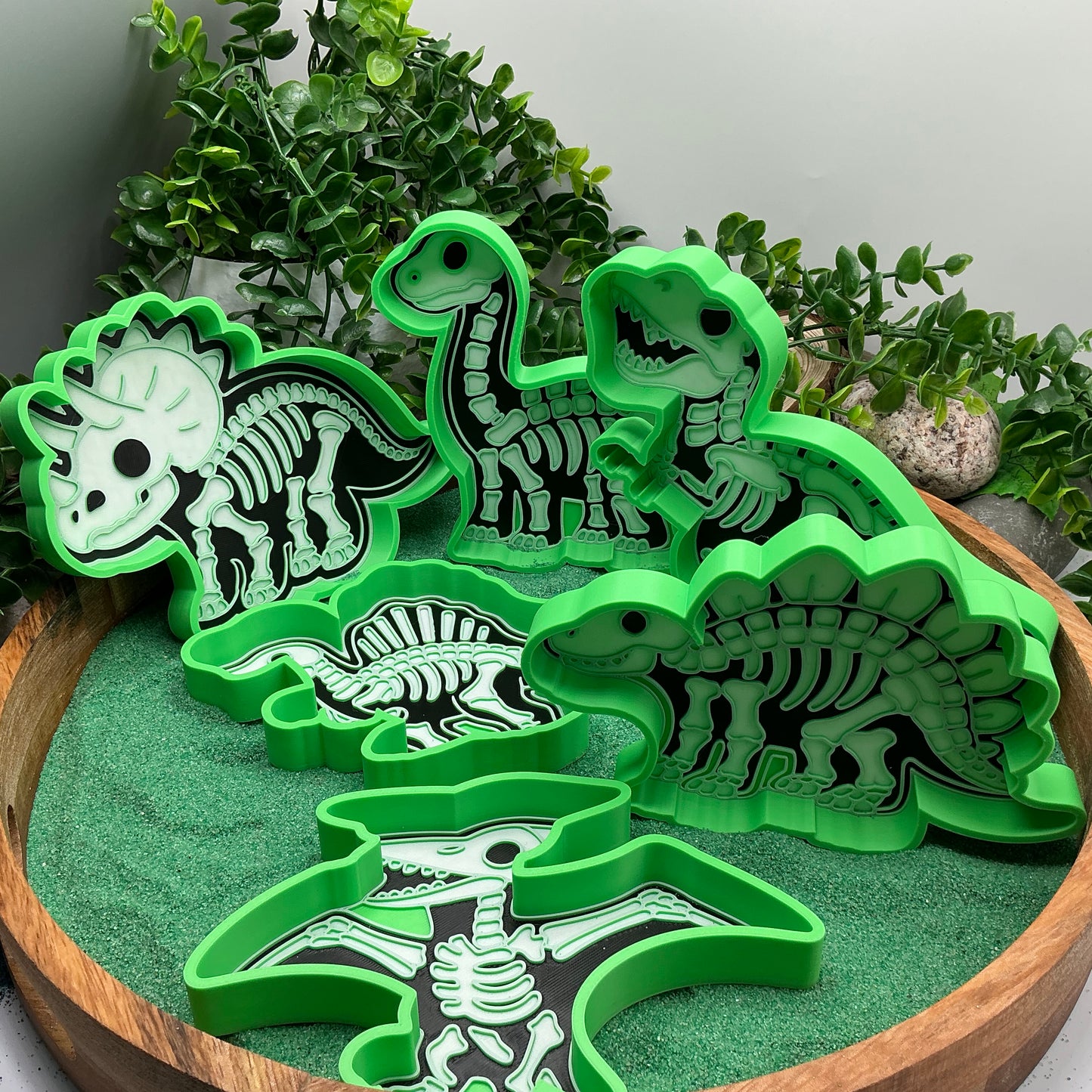 3D-printed skeleton dinosaur sensory play set - 6 piece with T-Rex, Triceratops, Stegosaurus, Spinosaurus, Pterodactyl, Brachiosaurus - view 16 of 16