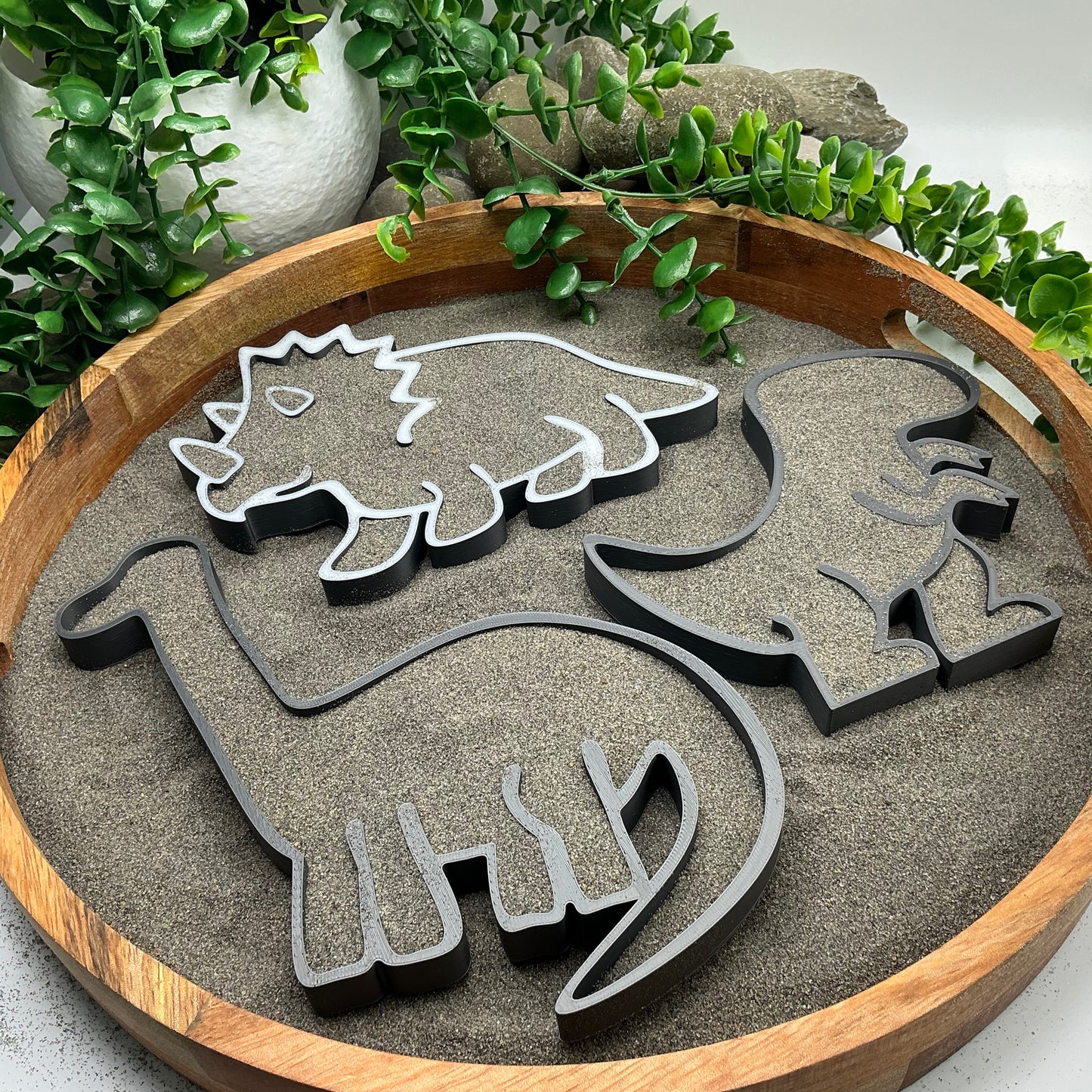 3D-printed dinosaur fill shapes sensory filling tray, 3-piece set for sand and rice tuff trays - view 11 of 11