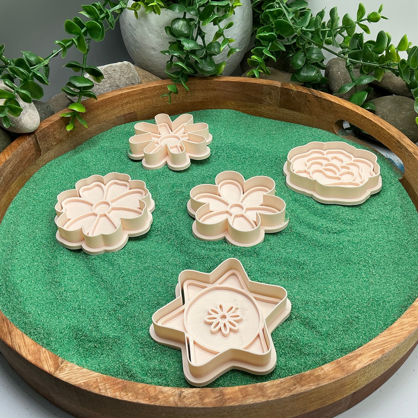 3D-printed flower garden play dough cookie cutter set - 5 piece spring and summer garden theme - view 10 of 10
