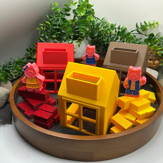 Three Little Pigs Story telling set 3D Printed Toys Eco - Friendly