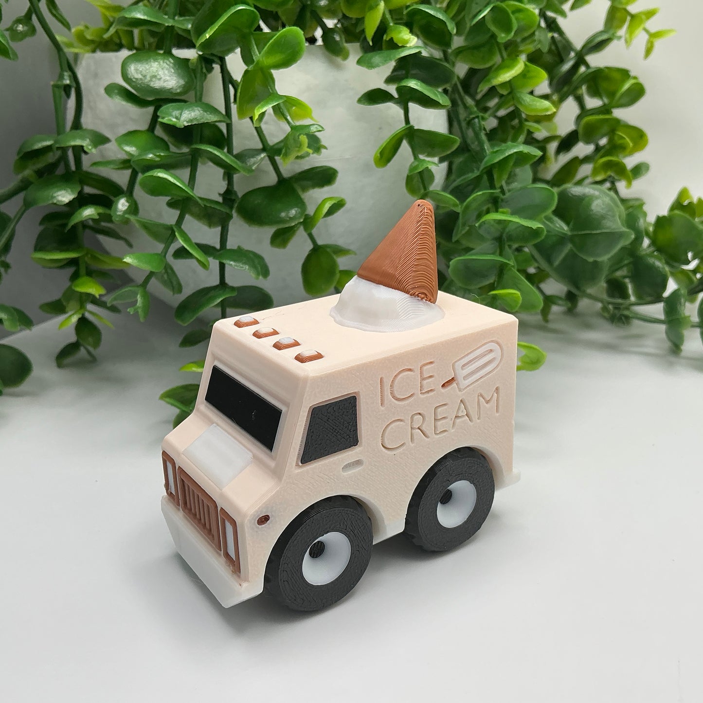 3D Printed Multi Coloured Ice Cream Van Vehicle Indoor & Outdoor Toy Eco-Friendl - Close Up
