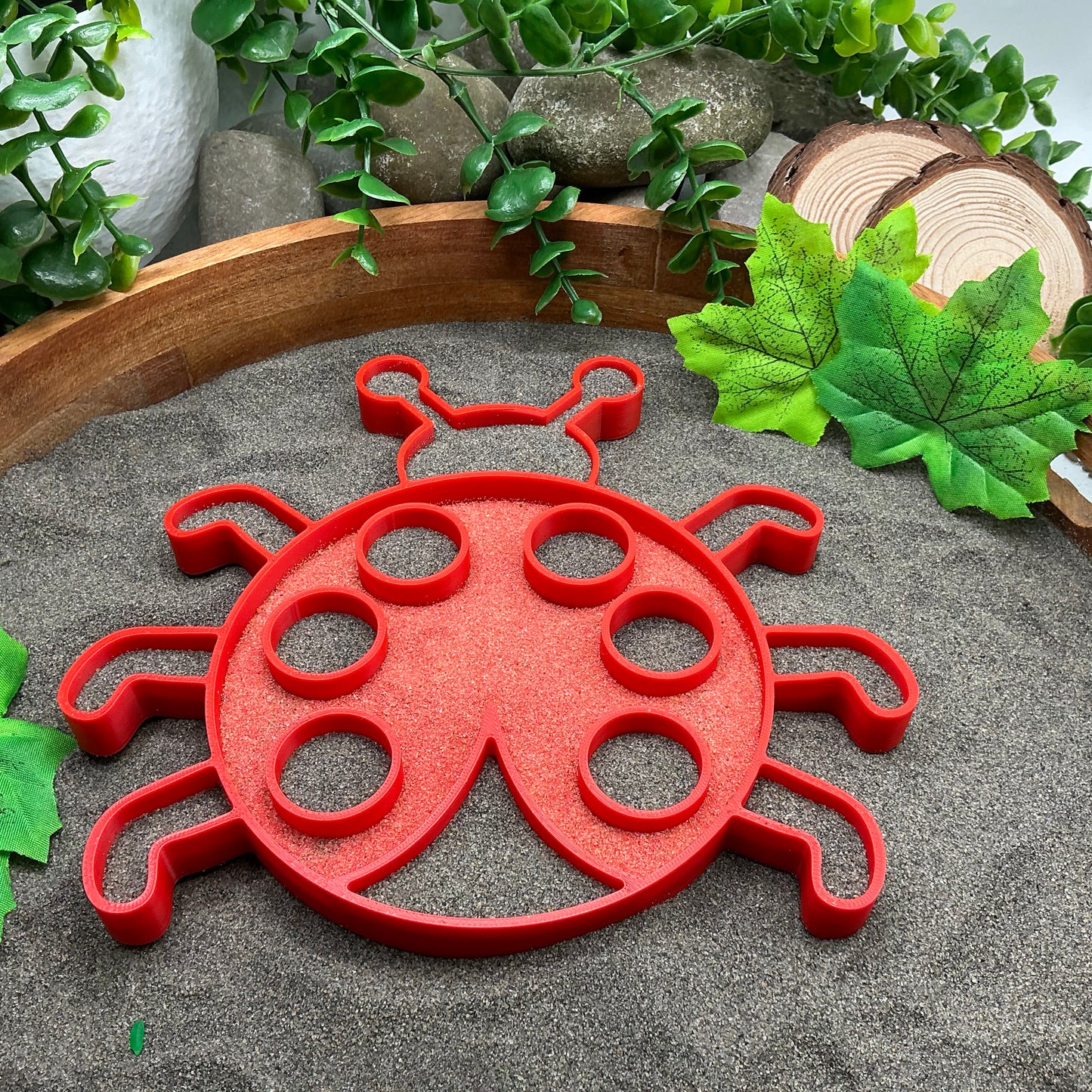 Large Ladybug Sensory Filling Tray - Eco-Friendly 3D Printed for Sand, Rice & Oats
