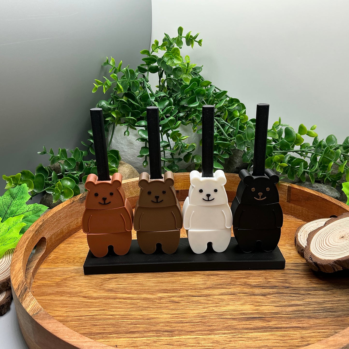 3D-printed bear-shaped pegs and threading board sensory toy for fine motor play - view 10 of 10