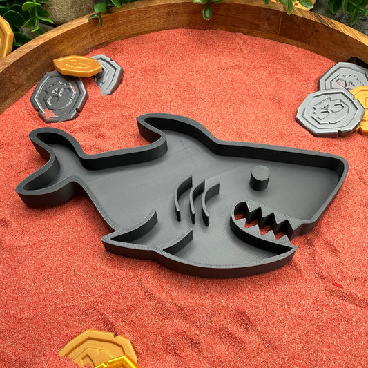 Large 3D-printed shark sensory filling tray for sand and rice tuff trays - ocean and under the sea topic - view 2 of 4