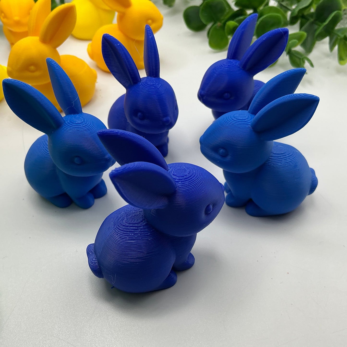 Colourful Bunny Math Counters - 5x Blue Rabbit Set