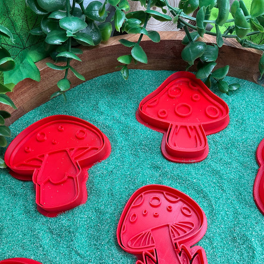 3D-printed garden mushroom and toadstool play dough cookie cutter set - 7 piece woodland and autumn theme - view 2 of 10