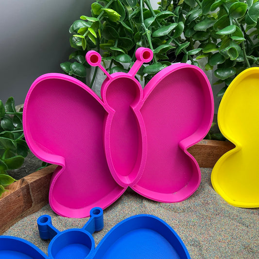 3D-printed butterfly sensory filling tray, 5-piece set for sand and rice tuff trays - view 2 of 10