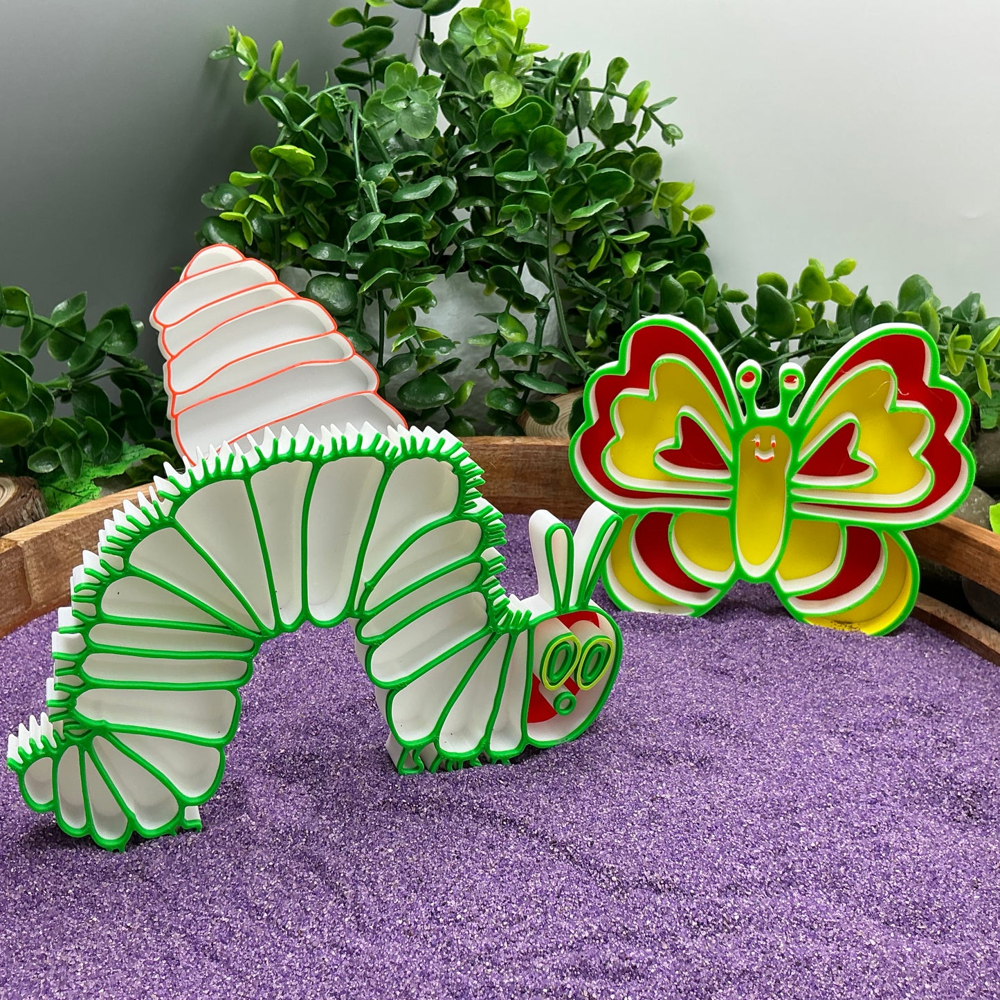 3D-printed butterfly life cycle sensory fill shape set - 3 piece with cocoon, caterpillar and butterfly - view 13 of 13