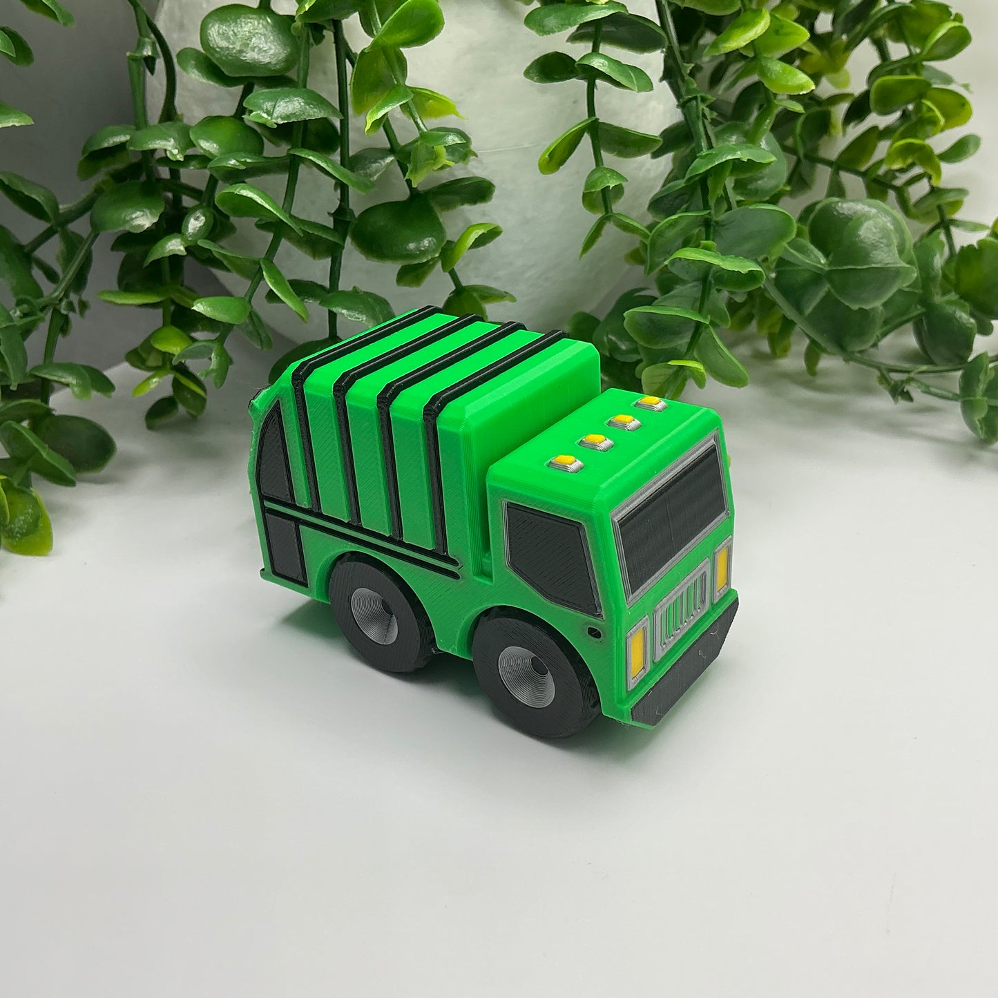 3D Printed Multi Coloured Children's Garbage Truck Vehicle Indoor & Outdoor Toy - Detail Shot