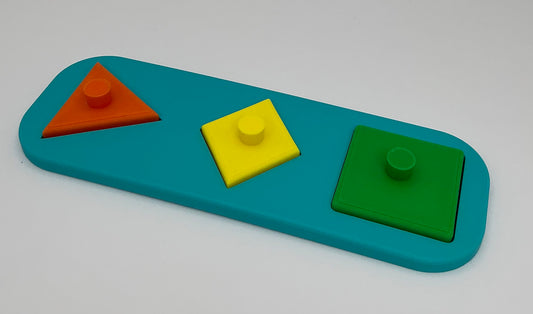 Children's 3D Printed Three Shape Children's Jigsaw Puzzle Eco Friendly Shape Pu - Alternative View
