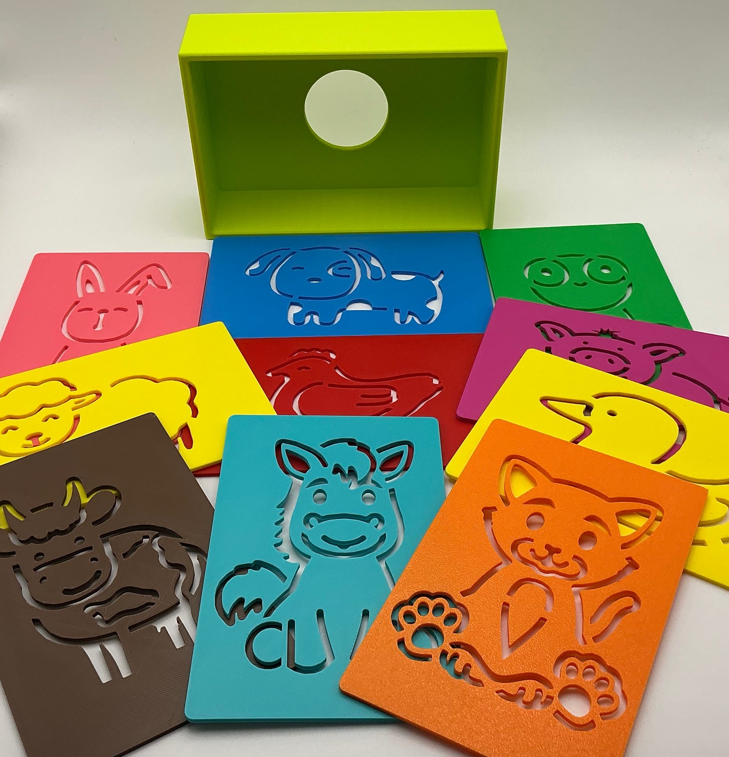 10-Piece Farm Animal Stencil Set with Storage Box Eco-Friendly 3D Printed Kids A - View 11