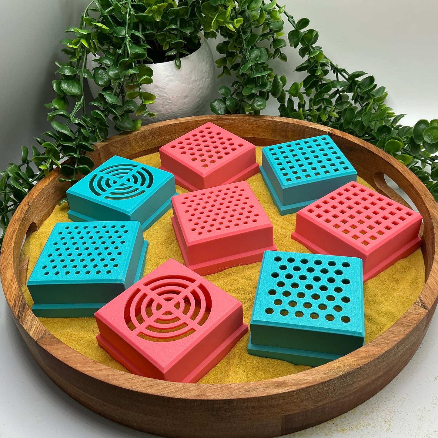 Sand & Water Sieve Set (4 Piece) Stacking Trays - colour option