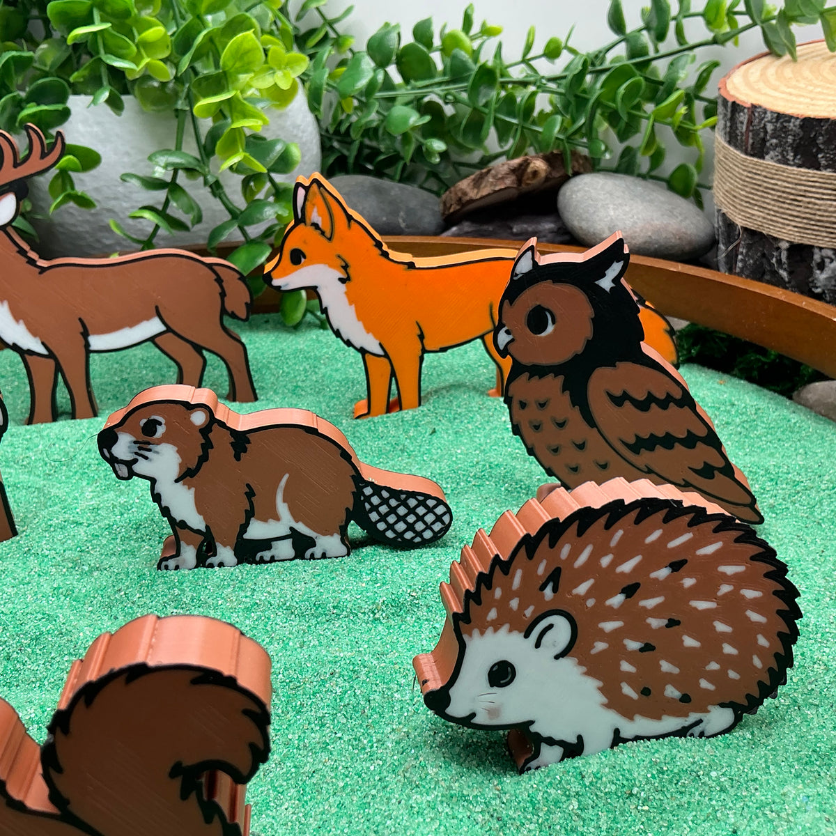 Forest Animals 8 Piece Figure Set - Woodland Small World Play Figures