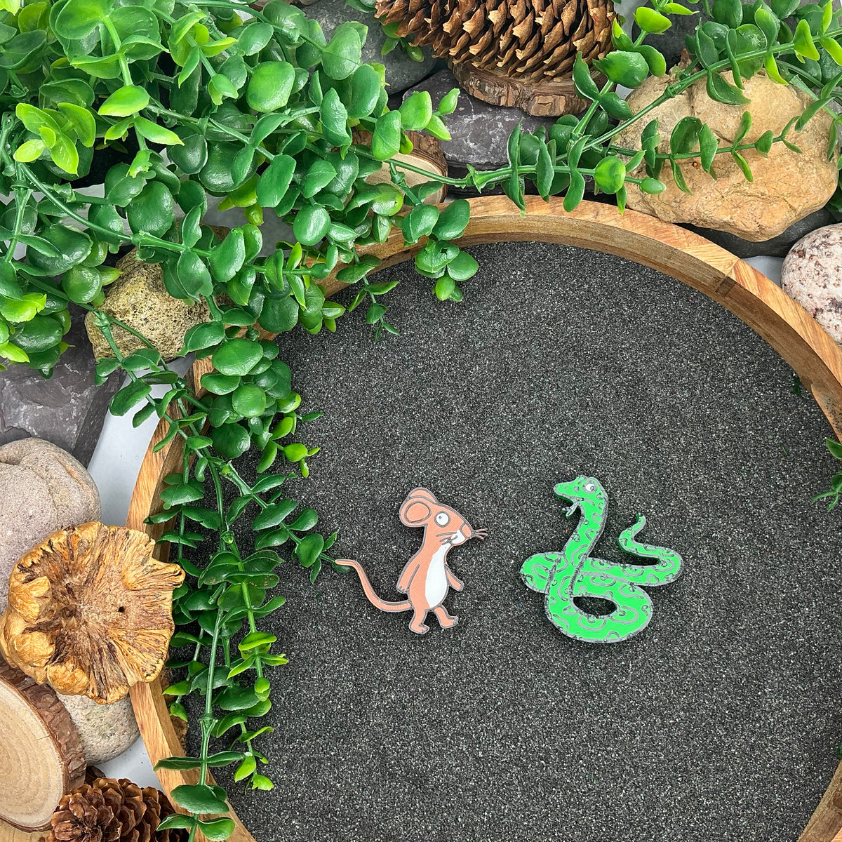 Mouse and snake story figures