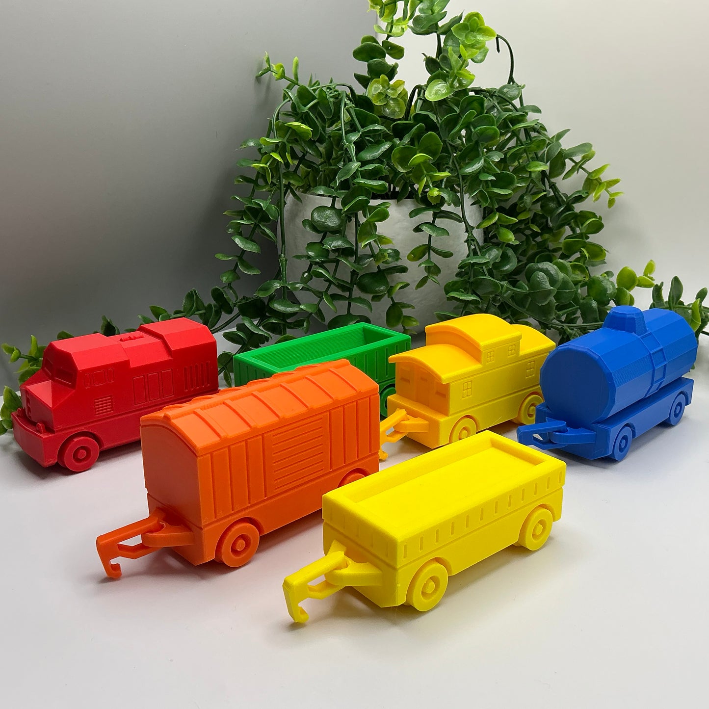 Articulated Train Carriages Six Designs - side view
