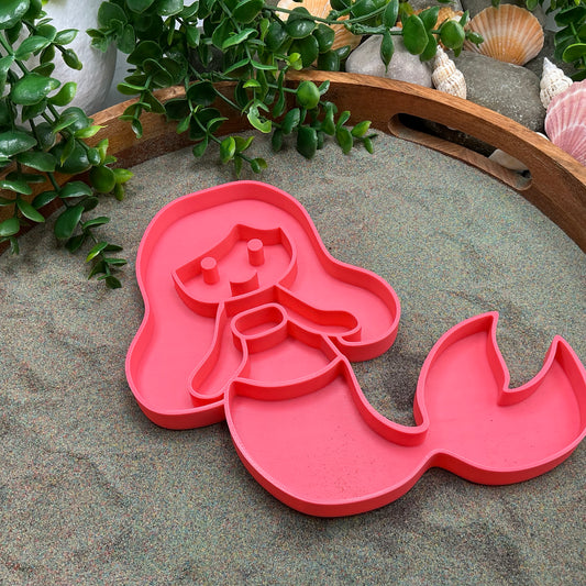 Large Mermaid Sensory Filling Tray - Eco-Friendly 3D Printed for Sand, Rice & Oats