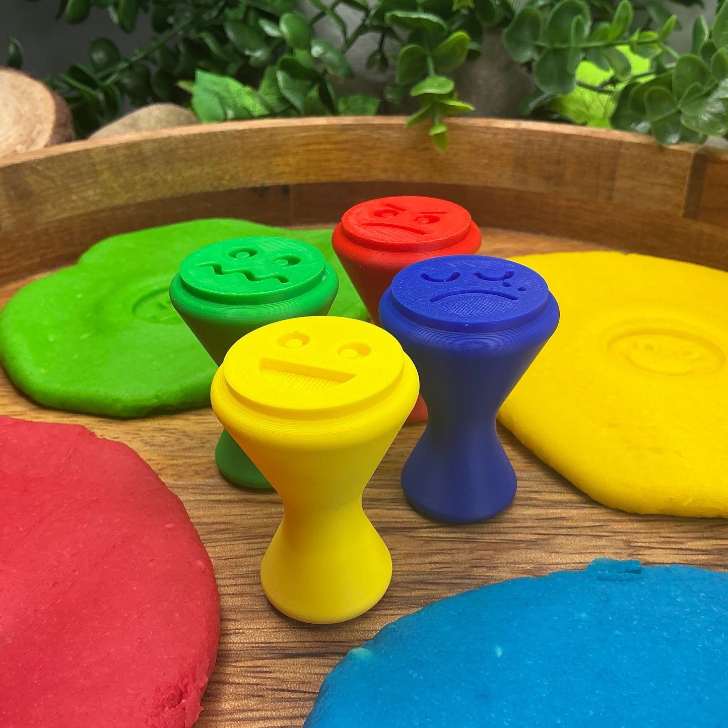 3D-printed emotion feeling stamps for play dough - 4 piece set with happy, sad, angry and scared faces - view 9 of 10