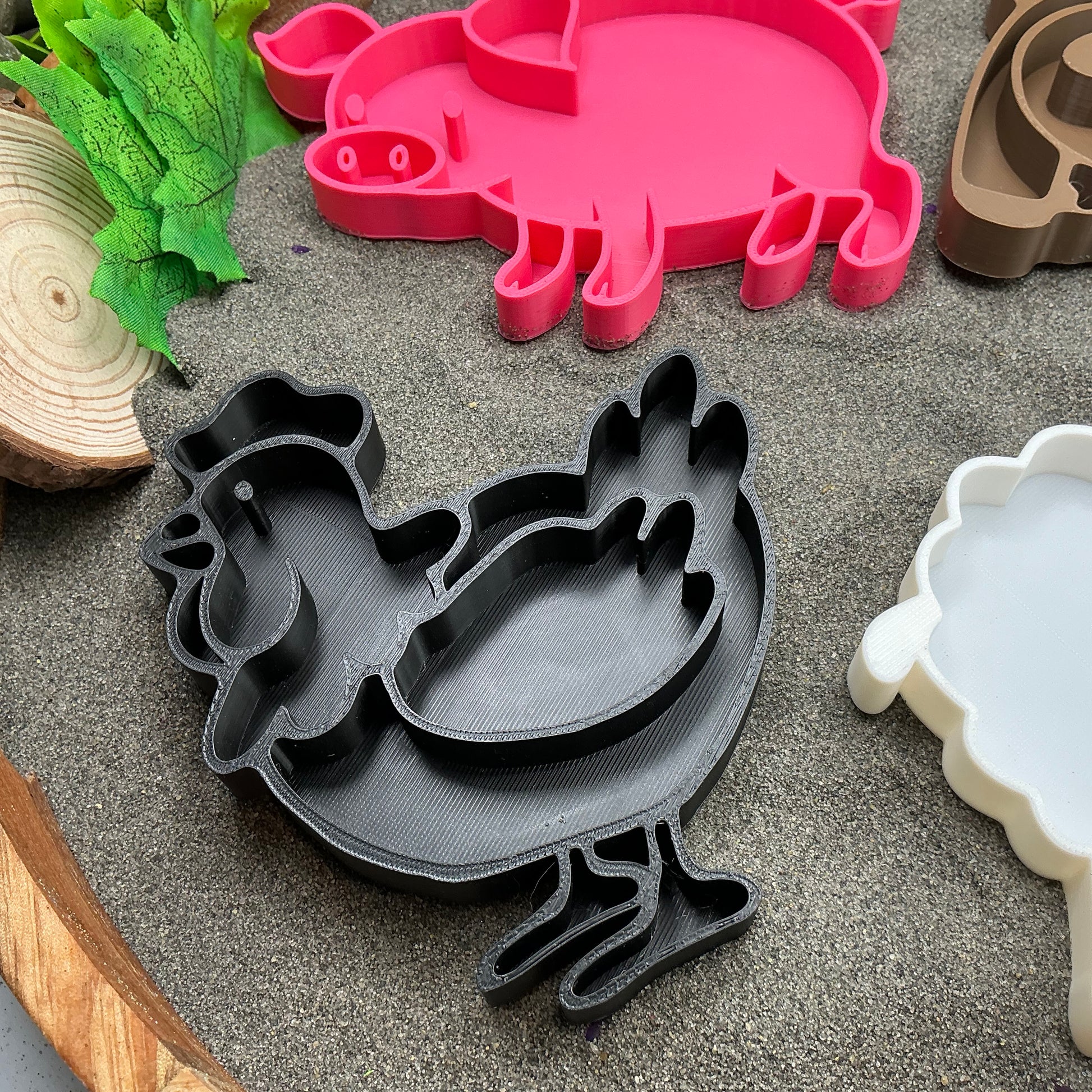 3D-printed farm animals sensory filling tray 4-piece set - cow, pig, sheep and chicken - view 4 of 12