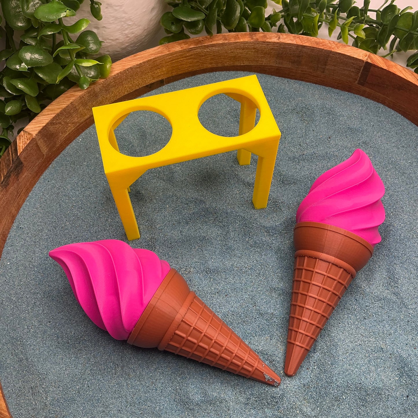 Ice Cream Scoops & Cones Twist Action Role Play Kitchen Food - showing texture