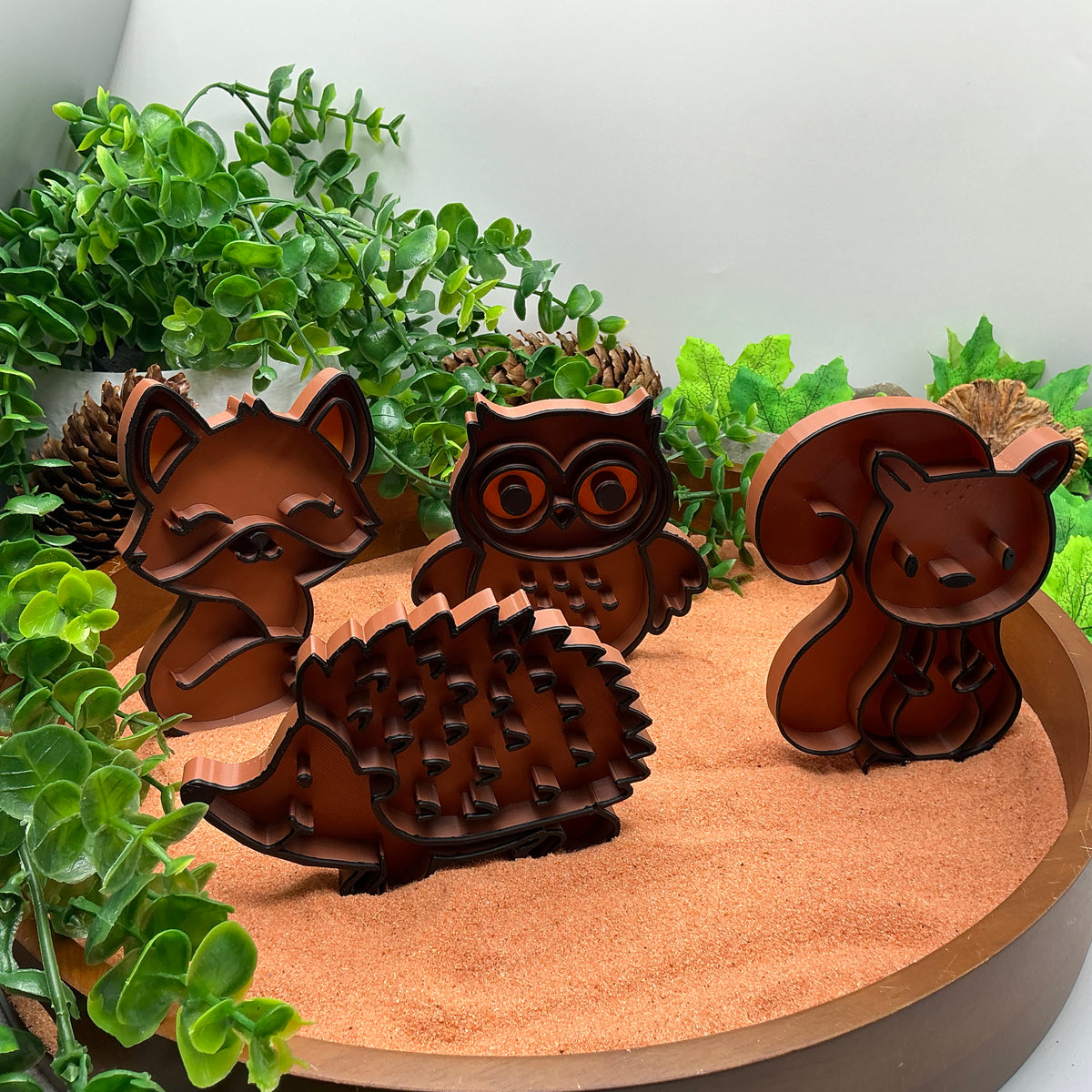 Autumn Animals Sensory Filling Trays - 4 Piece Set (Fox, Hedgehog, Squirrel & Owl)