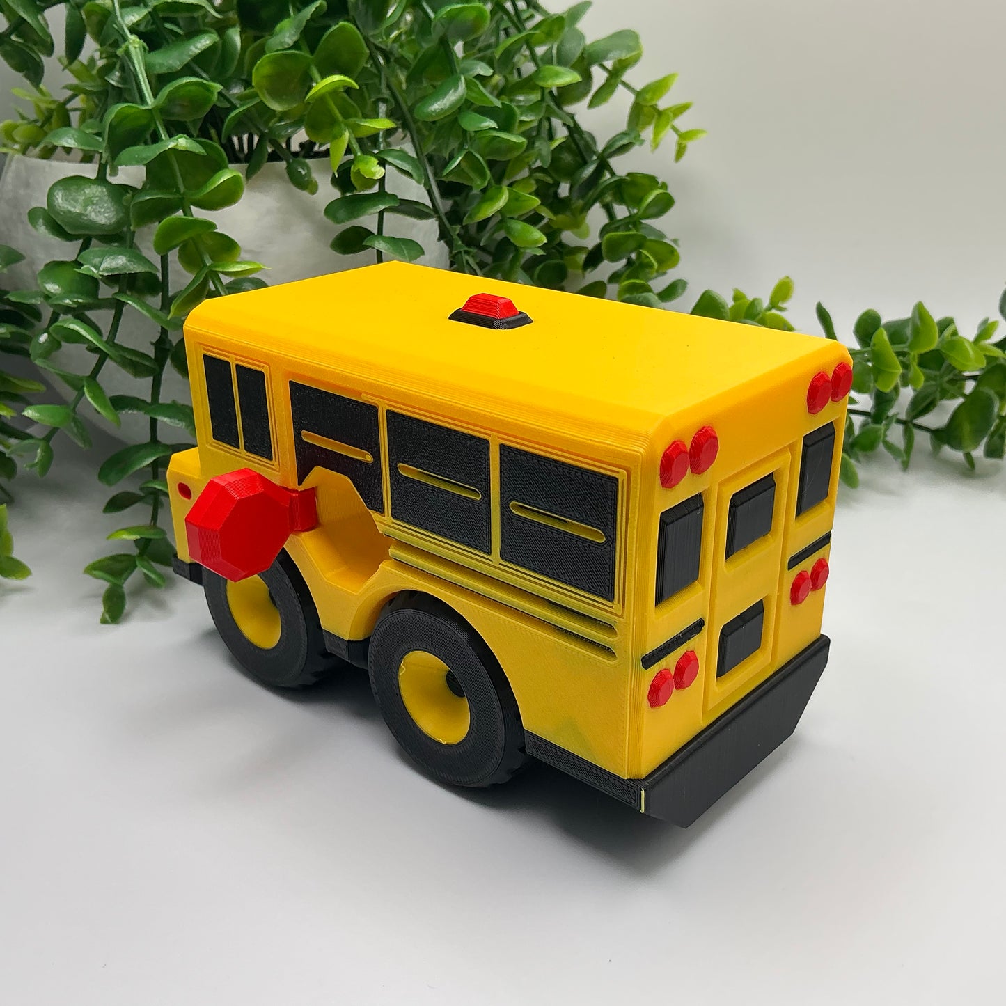 Large 3D Printed Yellow School Bus Durable Indoor & Outdoor Push Along Big Schoo - Detail Shot