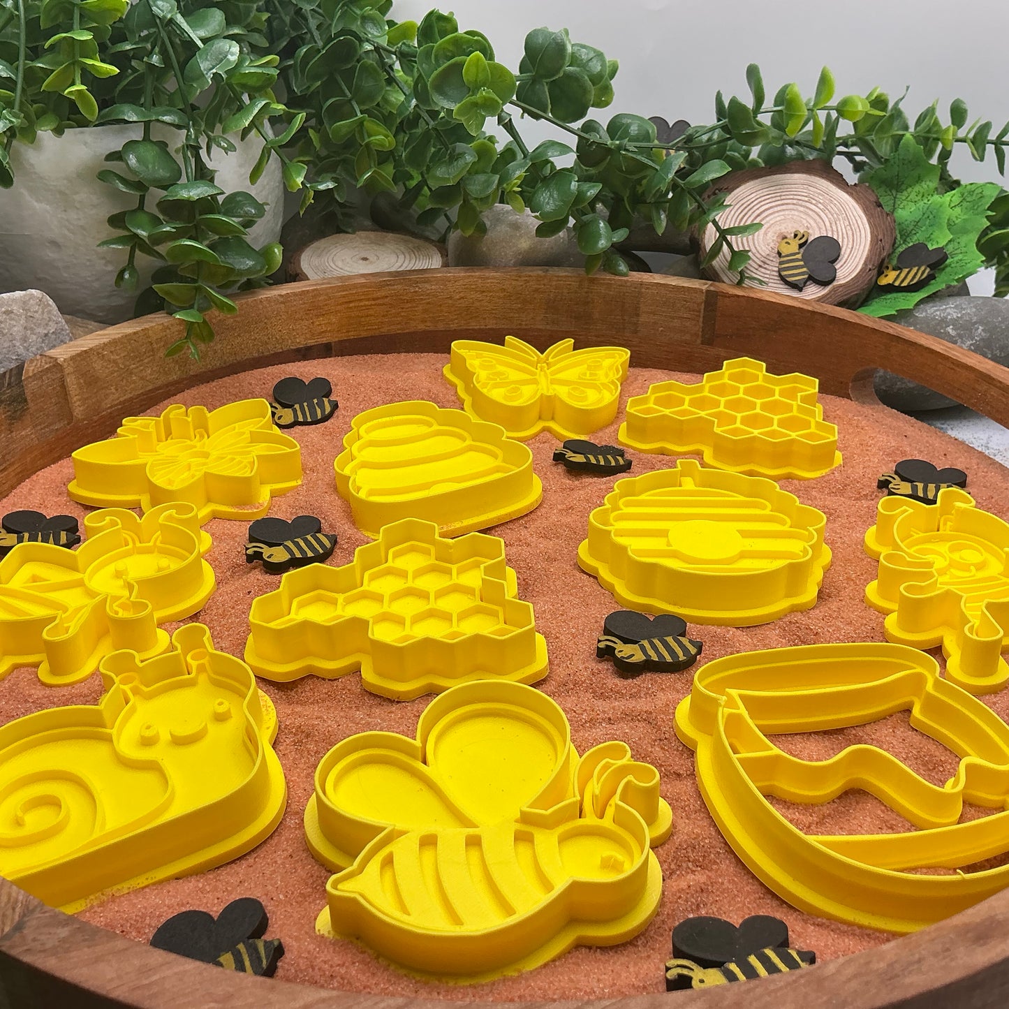 3D-printed spring garden insects play dough cookie cutter mega set - 11 piece with bee, hives, honeycomb, butterfly, wasp, ant, snail and grasshopper - view 5 of 10