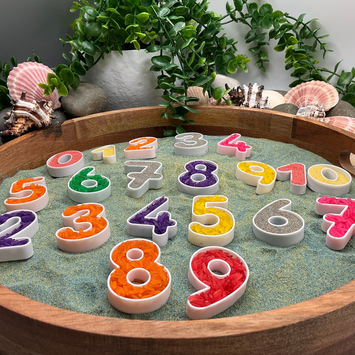 3D-printed small numbers sensory play set, 20 pieces for sand and rice tuff trays - view 5 of 9