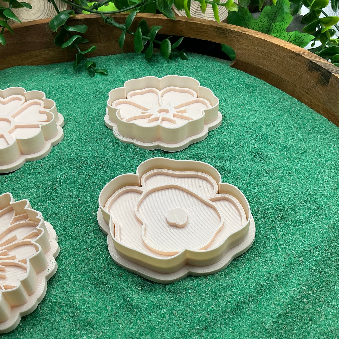 3D-printed flower garden play dough cookie cutter set - 4 piece mini meadow starter set - view 9 of 11