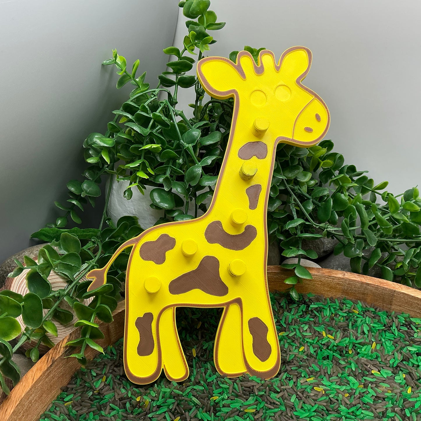 3D-printed animal thread peg board sensory set with screw-on nuts - 6 piece safari set including zebra, panda, lion, crocodile, giraffe and snake - view 19 of 25