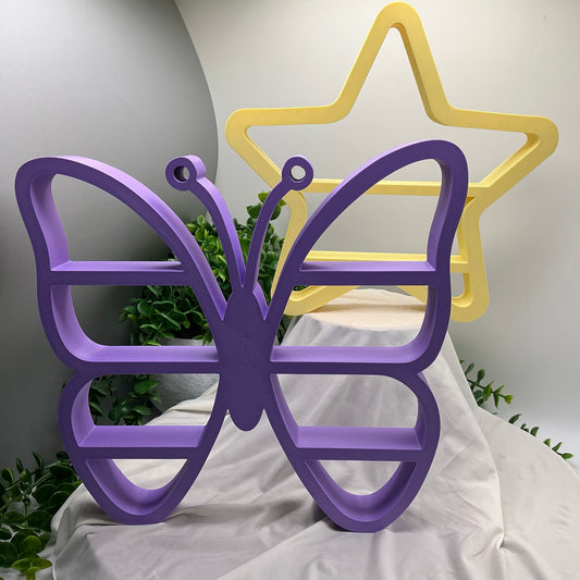 Set of two table top mini shelves star & Butterfly