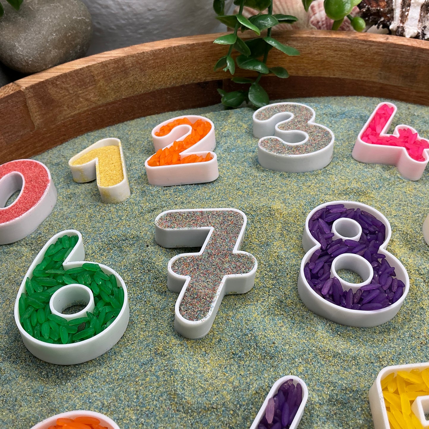3D-printed small numbers sensory play set, 20 pieces for sand and rice tuff trays - view 4 of 9