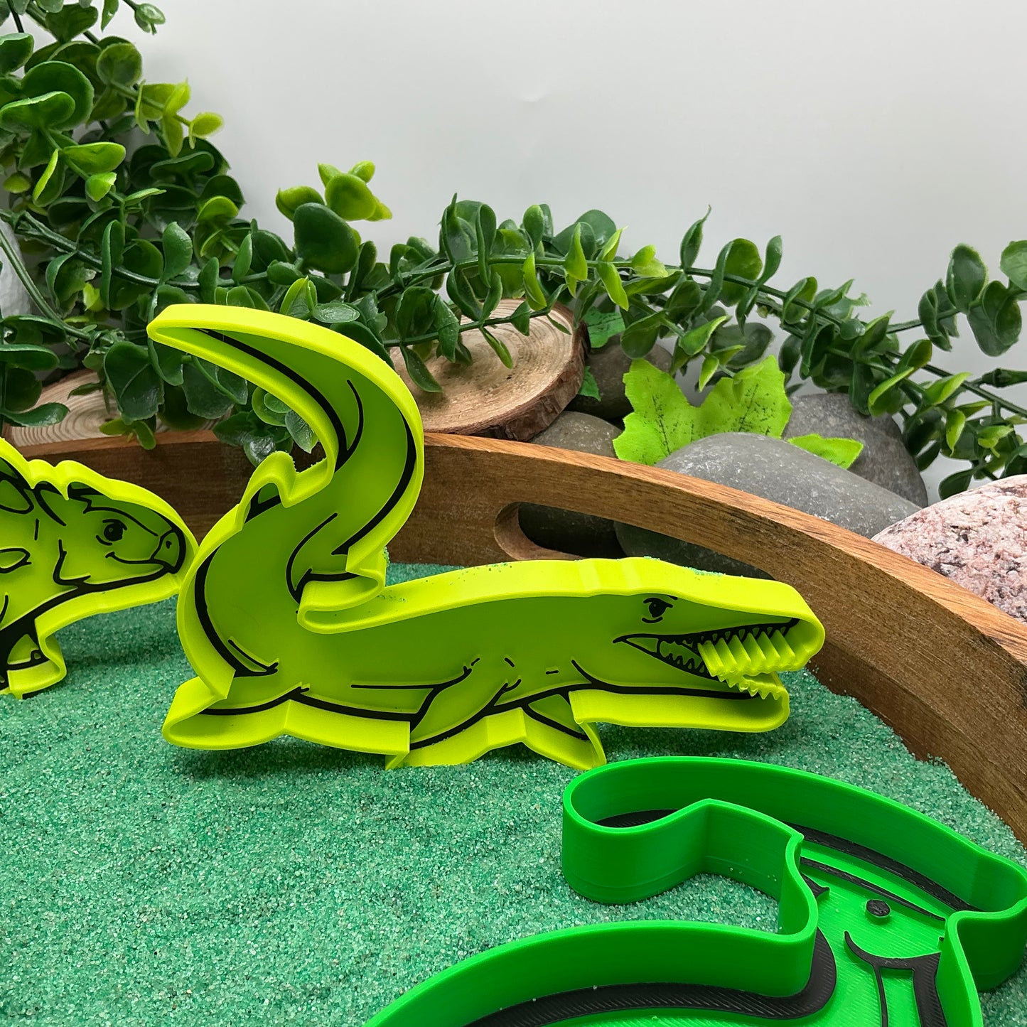3D-printed dinosaur sensory fill shape set - 5 piece with Ankylosaurus, Mosasaurus, Pterodactyl, Velociraptor and Parasaurolophus - view 10 of 15