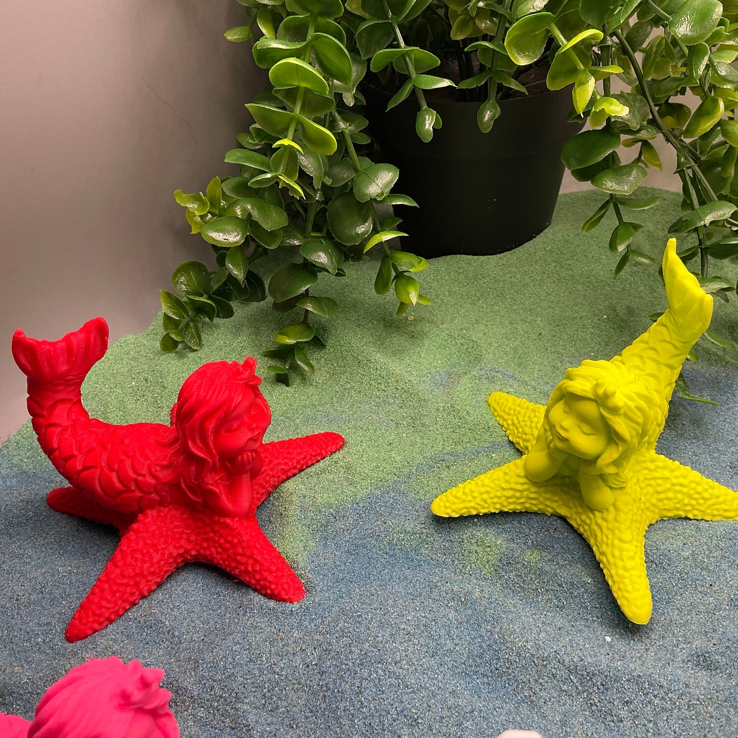 3D Printed Mermaid Princess on Starfish Textured Sensory Toy - Detail Shot