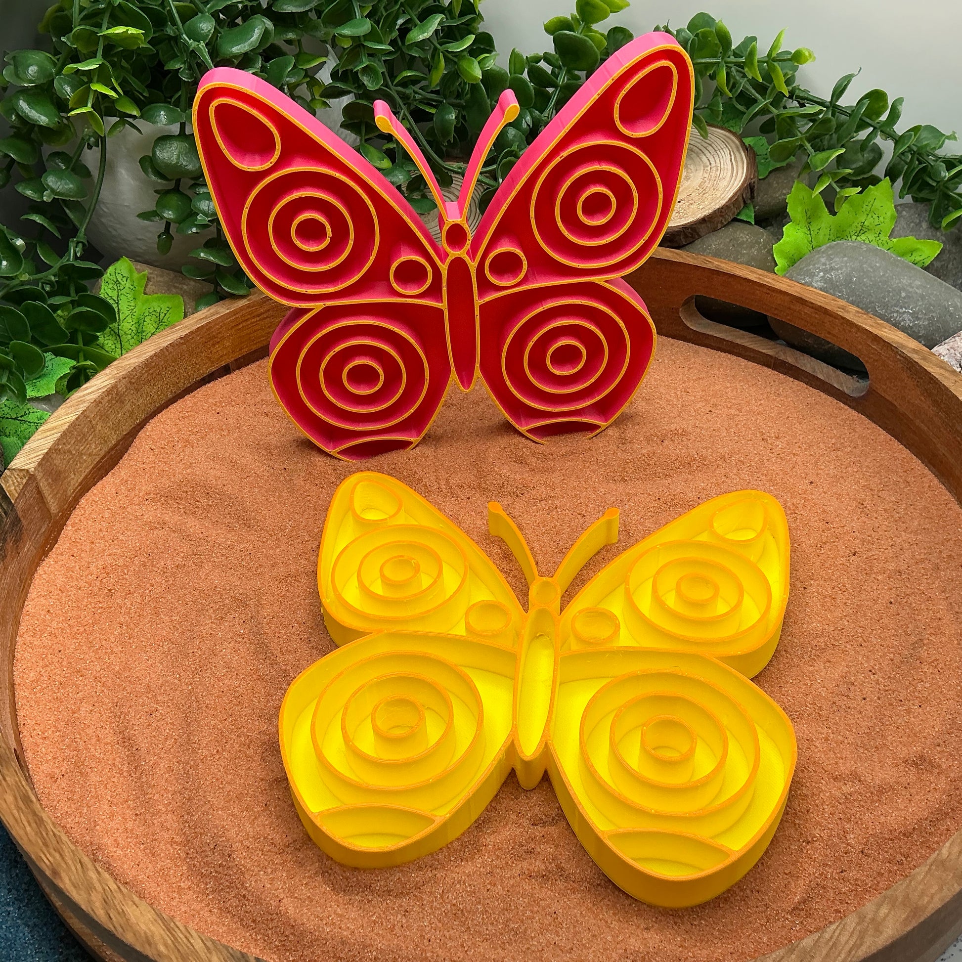3D-printed butterfly sensory fill shape - choose pink or yellow for garden and minibeasts play - view 2 of 10