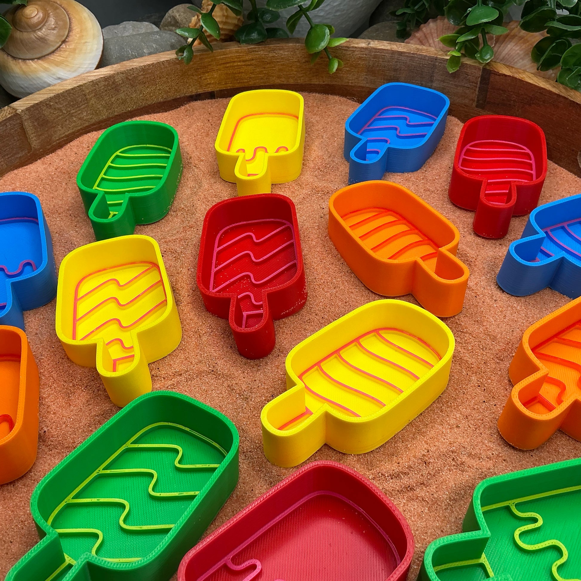 3D-printed ice cream lollies sensory fill shape set - 15 piece with 3 each of yellow, red, orange, blue and green - view 4 of 13