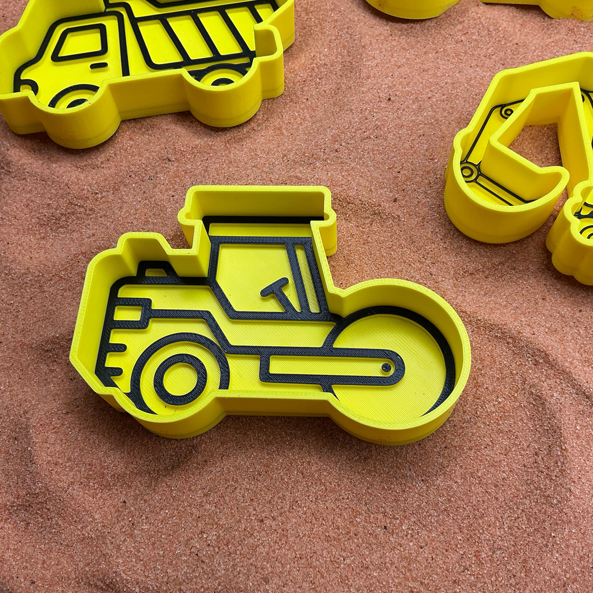 3D-printed construction vehicles sensory fill shape set - 4 piece colour set B for tuff trays and sandpits - view 11 of 14