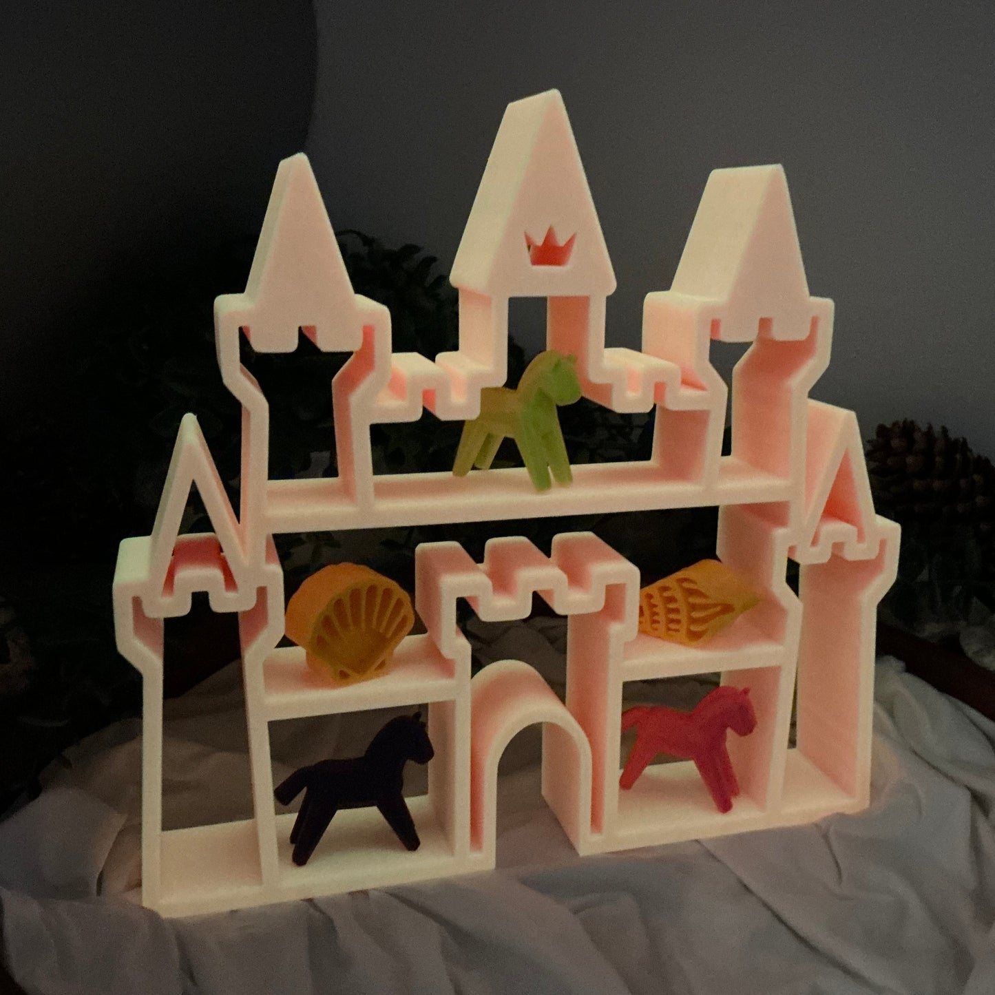 Princess Castle tabletop mini shelf display glow in the dark castle bedroom decor