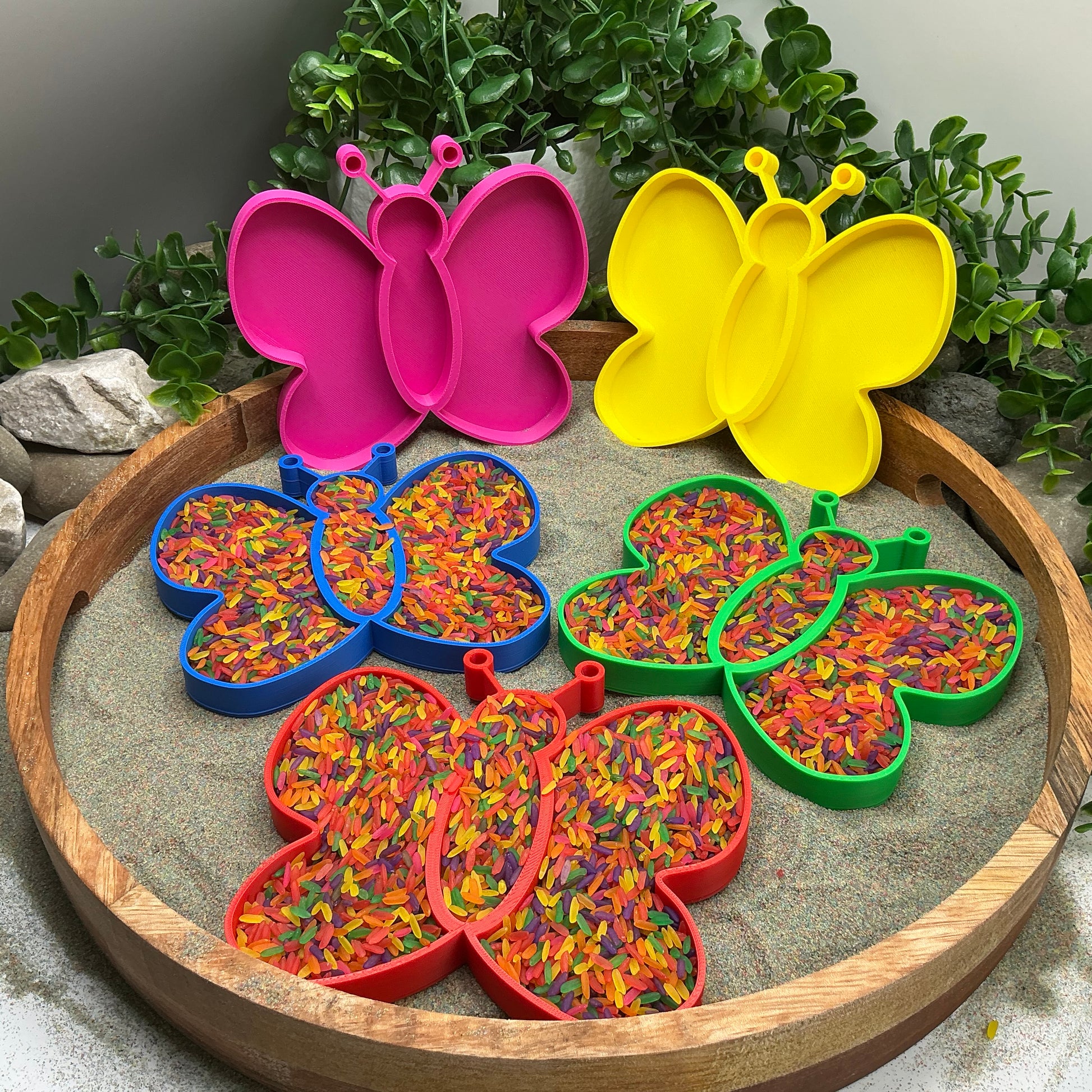 3D-printed butterfly sensory filling tray, 5-piece set for sand and rice tuff trays - view 10 of 10