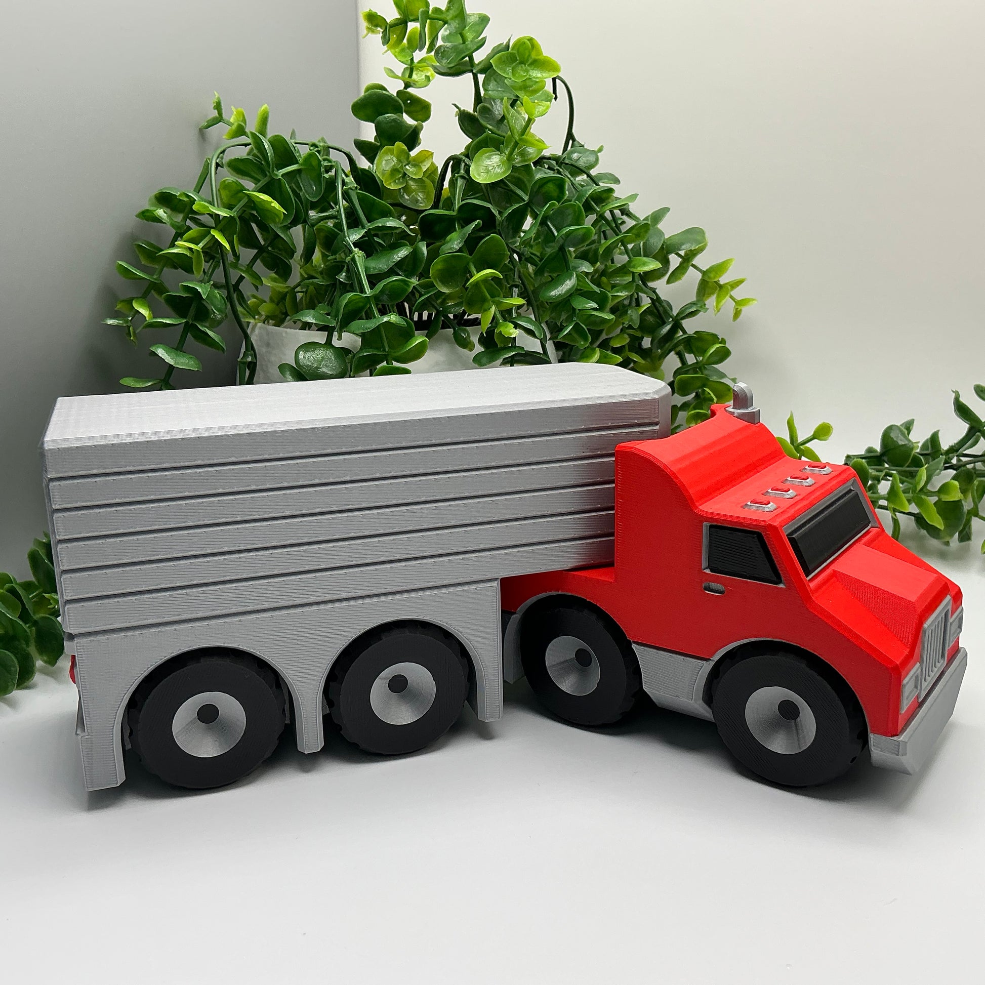 Large American Semi Truck Vehicle 3D Printed Multi Coloured Vehicle Indoor & Out - Close Up