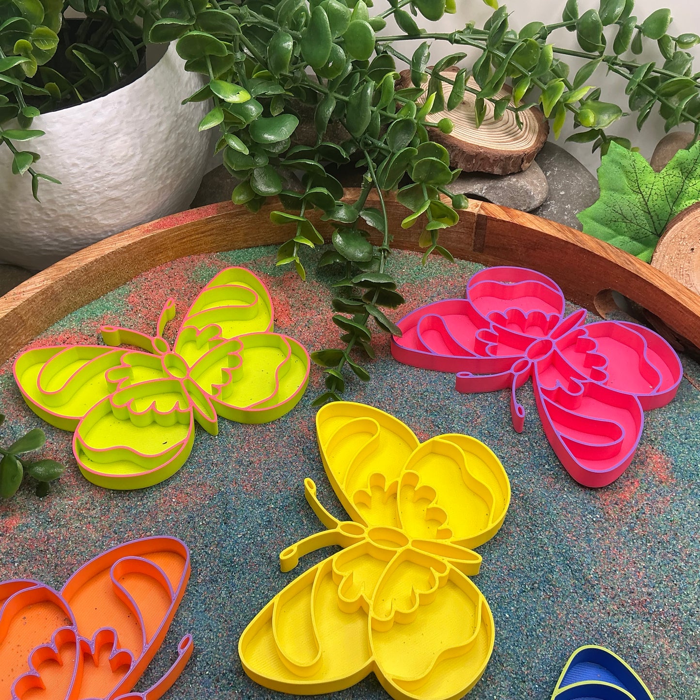 Butterfly fill shapes 5 piece set tuff tray sensory play