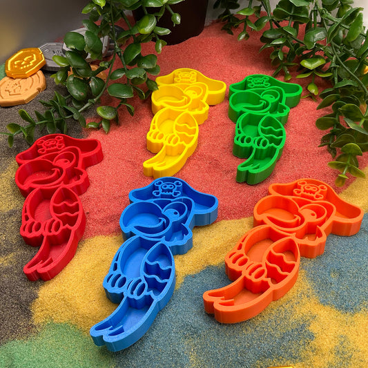 Parrot 3D Printed Sensory Filling Tray's Colourful Parrots 5 Piece Set Eco Frien - Alternative View