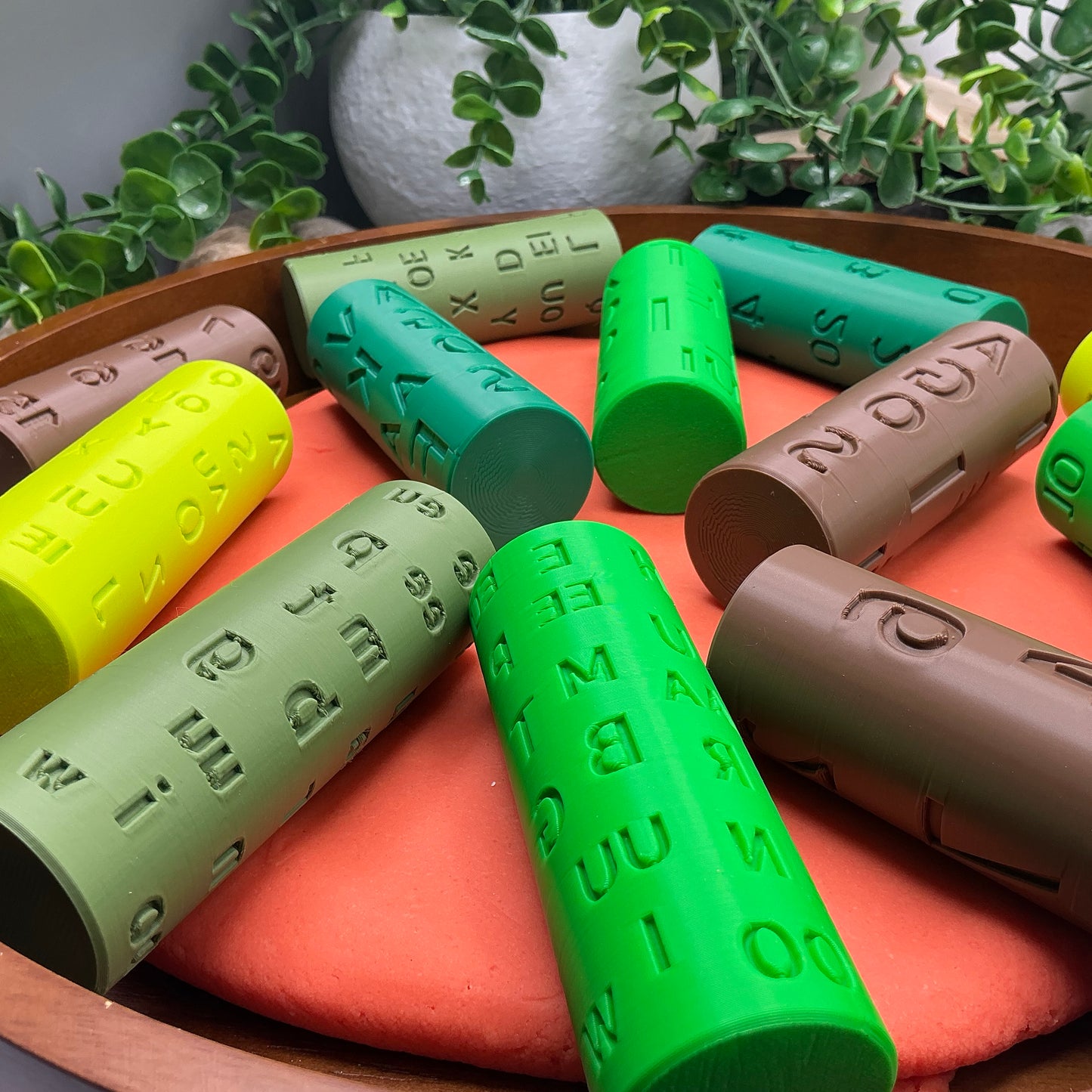 Letter & Numbers Rolling Pin for play dough