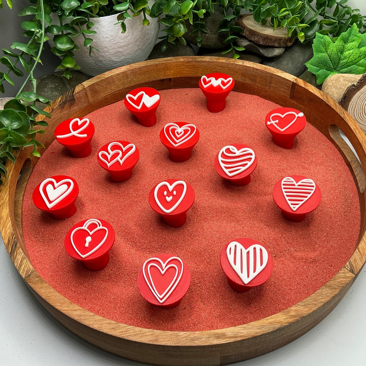 Heart shape stamps 13 piece set play dough stamps