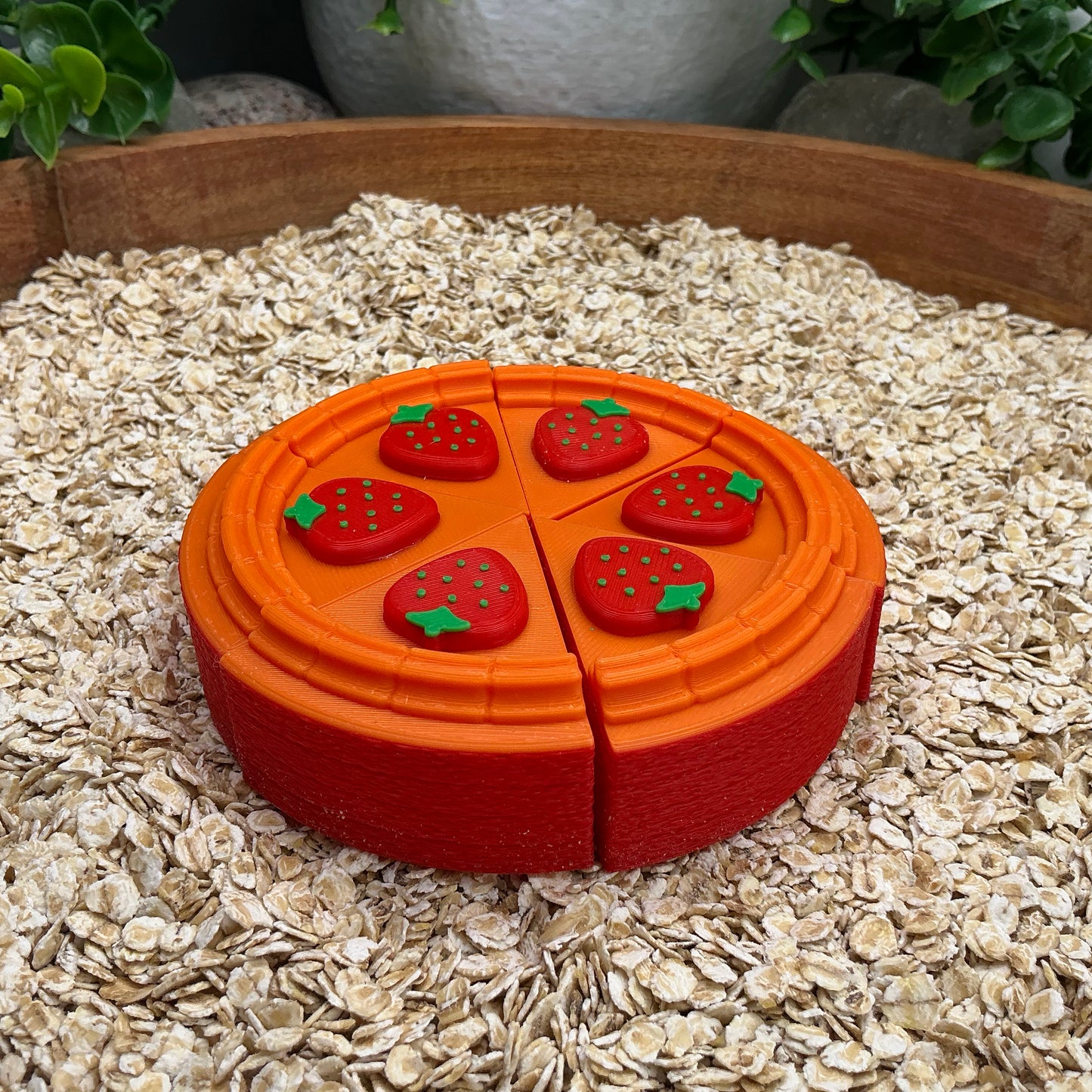 6 wedge slices cake role play pretend food play small cake