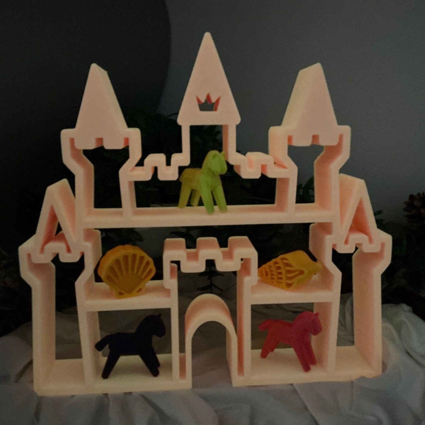 Princess Castle tabletop mini shelf display glow in the dark castle bedroom decor