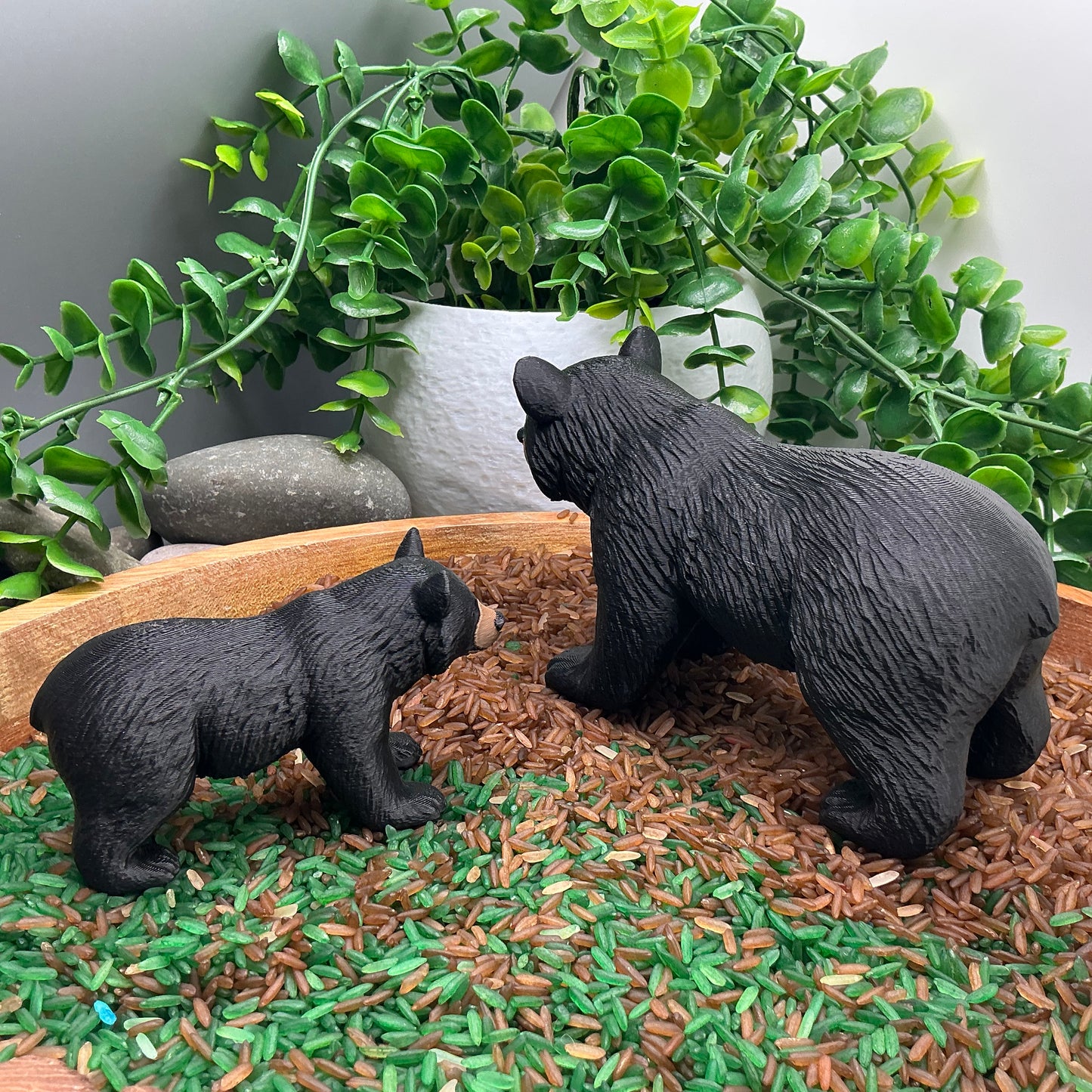3D Printed Black Bear & three Cubs pretend Role play