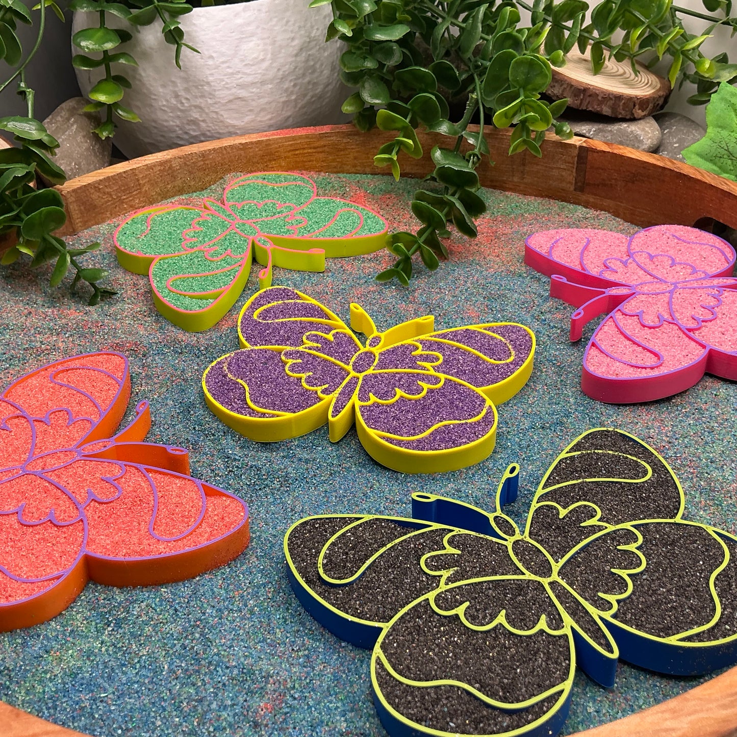 Butterfly fill shapes 5 piece set tuff tray sensory play